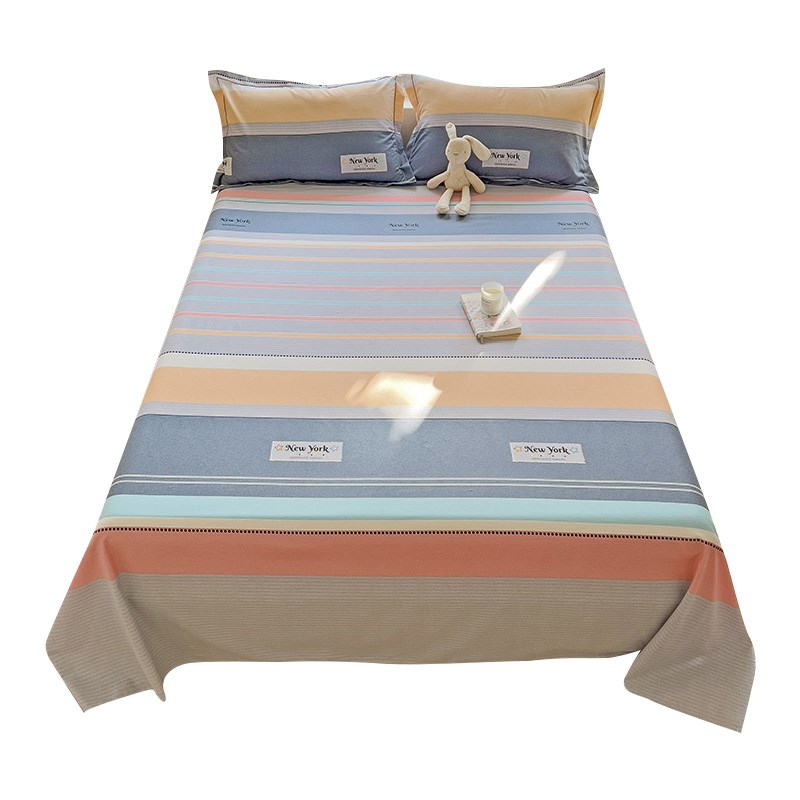 加厚磨毛床单单件100全棉老粗布宿舍单人被单三件套1.5米夏季