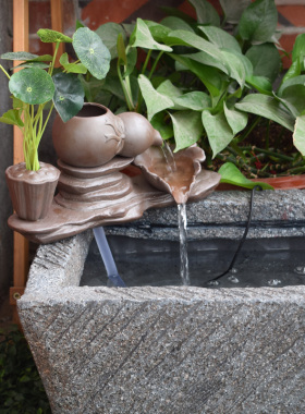 石槽鱼池缸陶瓷流水景观庭院花园阳台装饰配件P循环增氧DIT养鱼