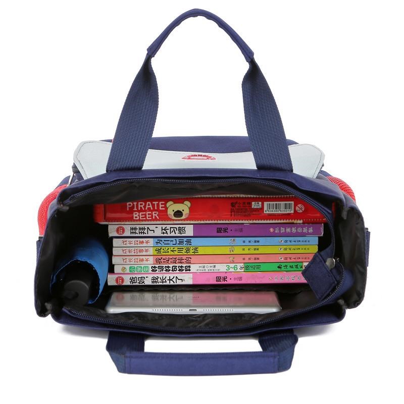 新款小学生英伦风补习袋手提单肩斜跨可印字补课袋印logo补课书包