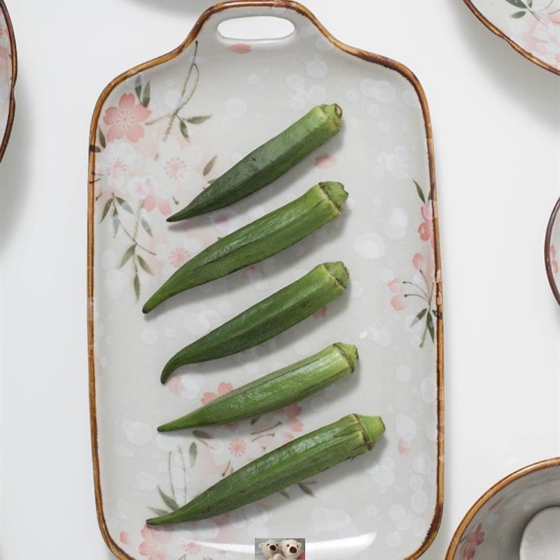 日式碗碟陶瓷餐具套装长方形蒸鱼盘碟子家用盘子菜盘2021新款餐盘