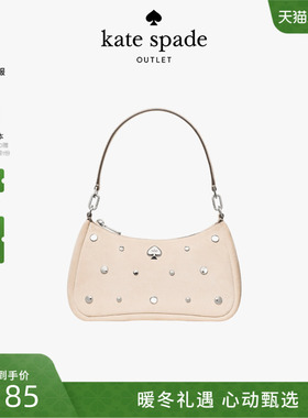 【6期免息】kate spade ks 奥莱Kayla小号绒面铆钉单肩包轻奢女