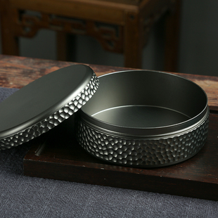 钛铝合金便携小号茶饼罐高档精品茶叶罐金属小茶罐茶叶Z收纳盒茶