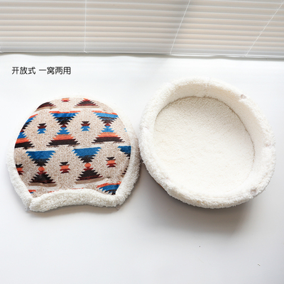 安全感铜锣烧猫窝耶诞节冬季保暖封闭式猫房子猫屋冬天睡觉用猫床