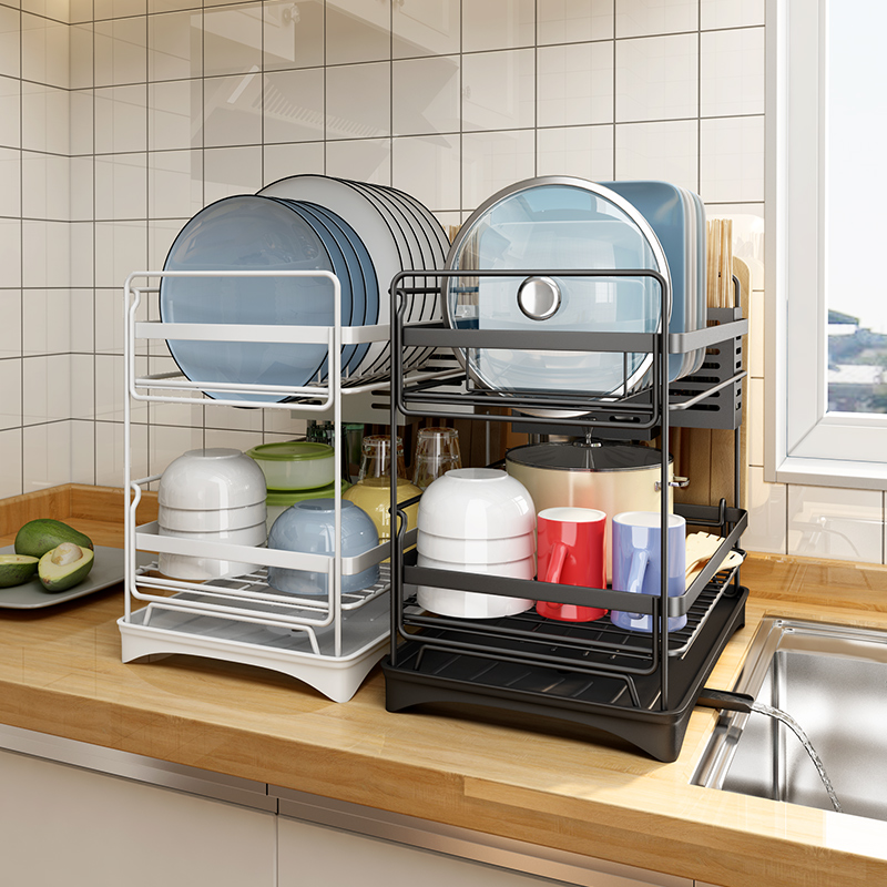 单层厨房碗架置物架放盘子碗筷沥水收纳盒台面家用洗碗.池晾碗碟