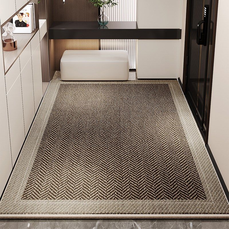 新款简约入户门吸水亚麻地垫高级感玄关客厅防滑地毯蹭土除尘脚垫,居家布艺,入户地垫,淘宝优惠券,粉丝福利购,淘宝优惠卷