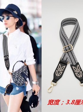 2020新款撞色配件包带3.8cm刺绣宽肩带民族风彩色单肩斜挎调节带