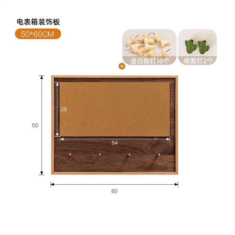电表箱装饰遮挡箱软木板照片墙留言板配电箱装饰画实木可定制