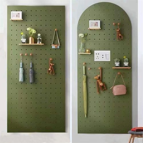 实木洞洞板定制电表箱盒墙面装饰衣帽架展示板收纳一字隔板置物架