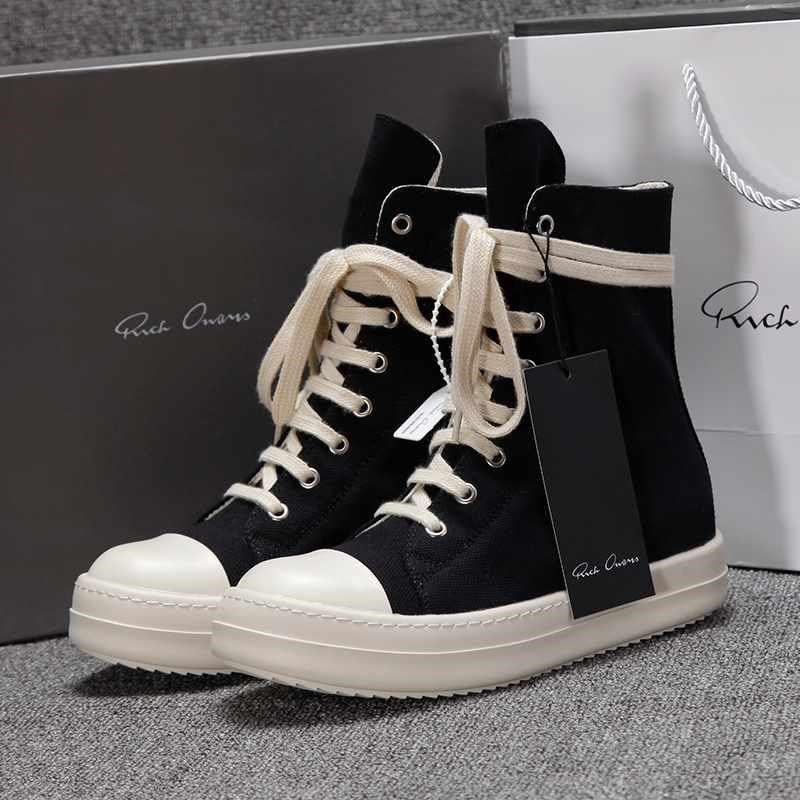 20ss19奶香厚底板鞋ro男帆布高帮鞋透气防水布情侣鞋百搭短靴爆款