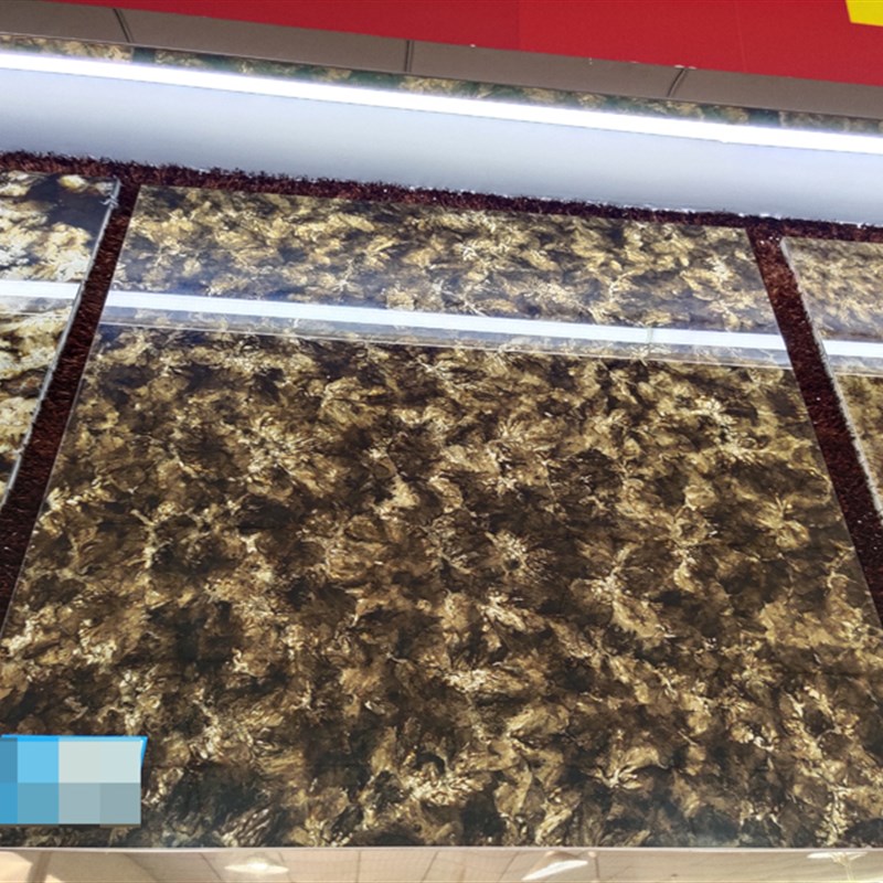 800亮光深黑棕爆米花微晶石瓷砖 客餐厅厨卫过道简约现代地砖室内