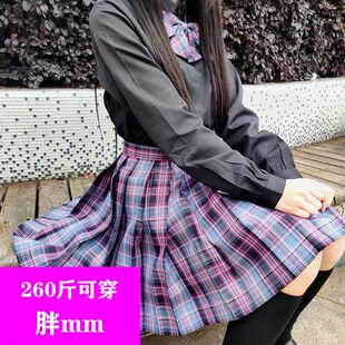 JK电竞大码衬衫女长袖黑暗系类胖mm2G00斤微胖女生蝴蝶结个性衬衣