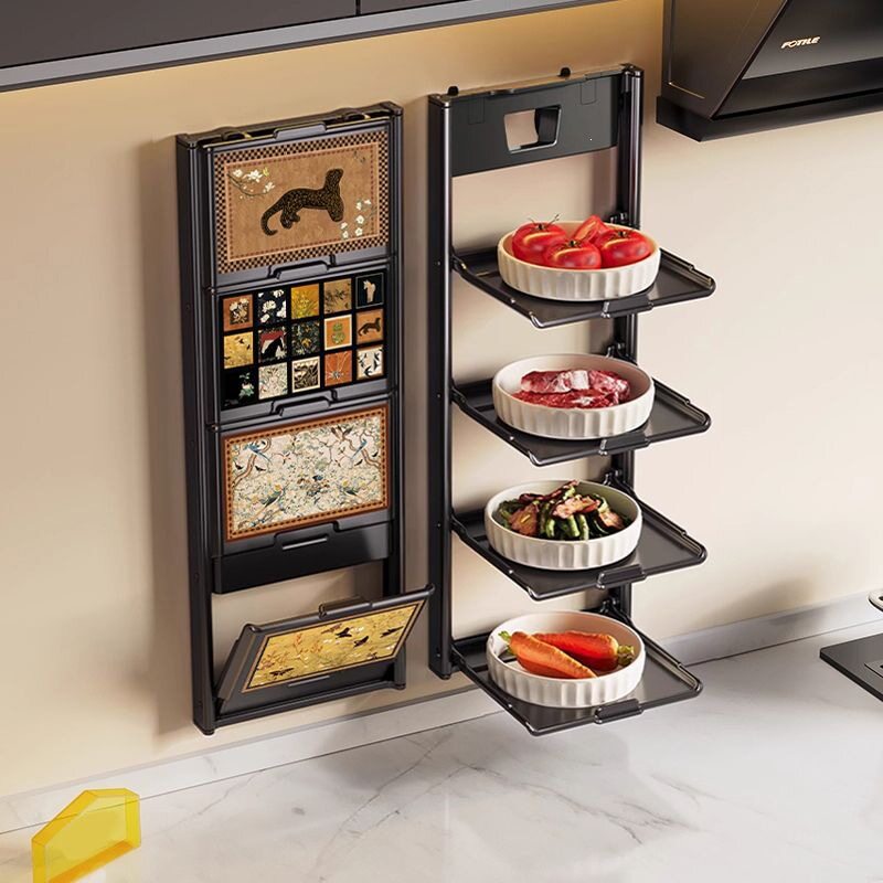 厨房备菜置物架托盘配菜盘多功能壁挂家用多层可折叠台面放菜架子