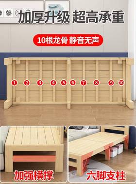 人可折实7898叠加宽拼接延长简约木床铺加床床拼床无缝大用床边板