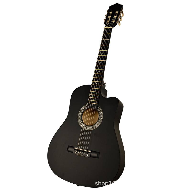 源头厂家38寸古典吉他guitar 初学者成人缺角木吉他jita乐器弹拨
