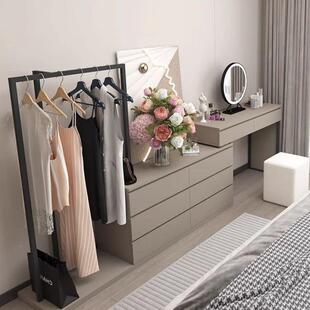 现代简约斗柜一体梳妆挂衣架户型卧室床GSM化尾置台物小柜衣帽架