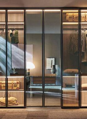 EIJ整体轻奢现玻璃衣柜卧步室入衣帽间全式屋开放式代简约