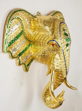 东亚风格挂实南木泰国工艺品客厅壁装画家居饰品泰式RZQ件大象头