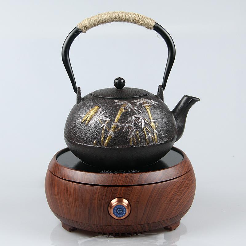新式铸铁壶煮水电泡国茶用茶壶水壶铁茶壶A-1200ml陶炉煮茶炉中套