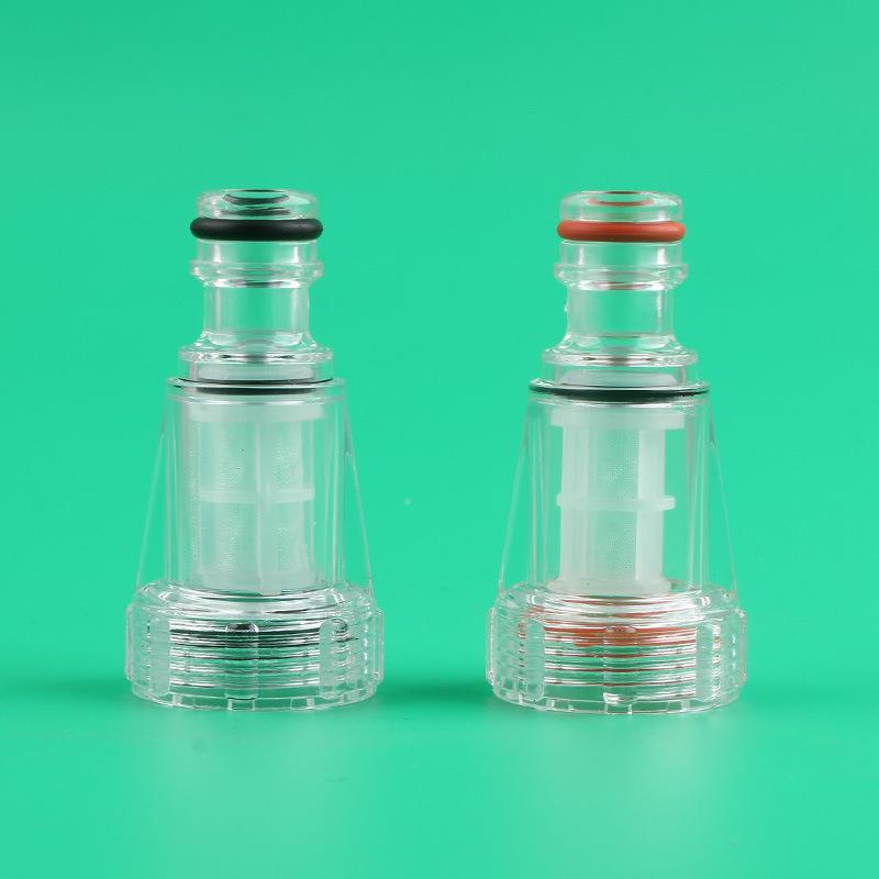 分纹接口奶嘴快接螺过滤器清洗6机洗车机进水接过滤网YJU透明头