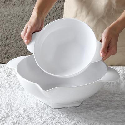 台碗德餐具密胺白面商用色仿瓷汤碗汤粉汤面线大米碗双耳ZIY麻辣