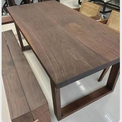 北美黑胡桃南木大板原木简无品牌/约茶桌茶台餐桌公书桌面挑办选