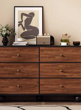 实木斗纳柜客DOO厅带抽屉收柜卧室全床尾柜式多层储物柜简中约五斗柜