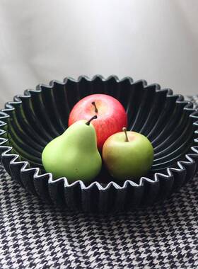 复古贝壳形果盘摆件板QLE售楼处客厅几艺术锯样齿收纳房托盘装饰