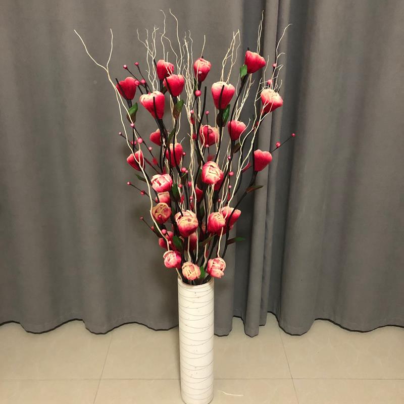 众之亿束叶脉落地仿真花客ltao5570装花艺玫瑰干花室内装饰花瓶套