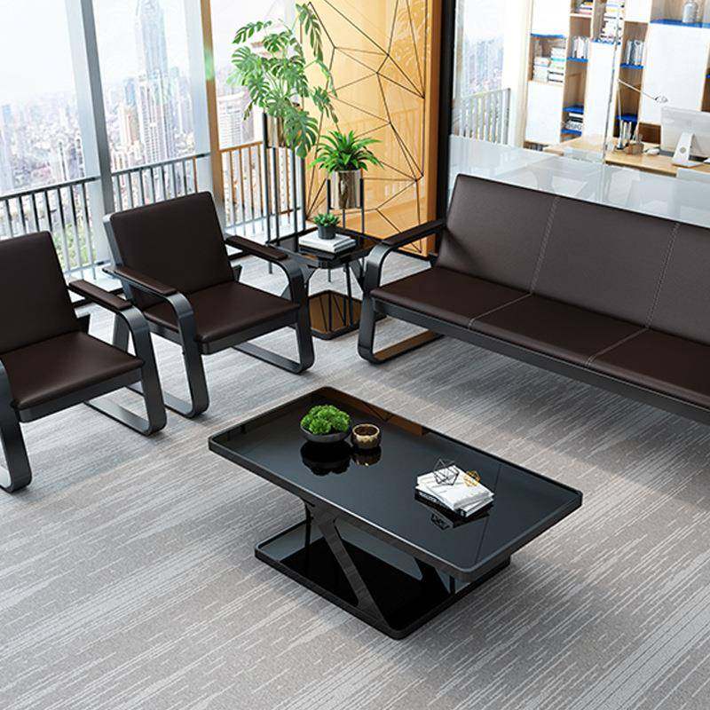 办公沙发茶几组合商公务接待简约会客洽谈001现代三人铁位艺办沙