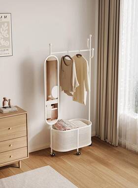 ?穿镜挂衣架体一可移动帽架衣次净衣置衣物架脏衣篮OZL卧室衣架落