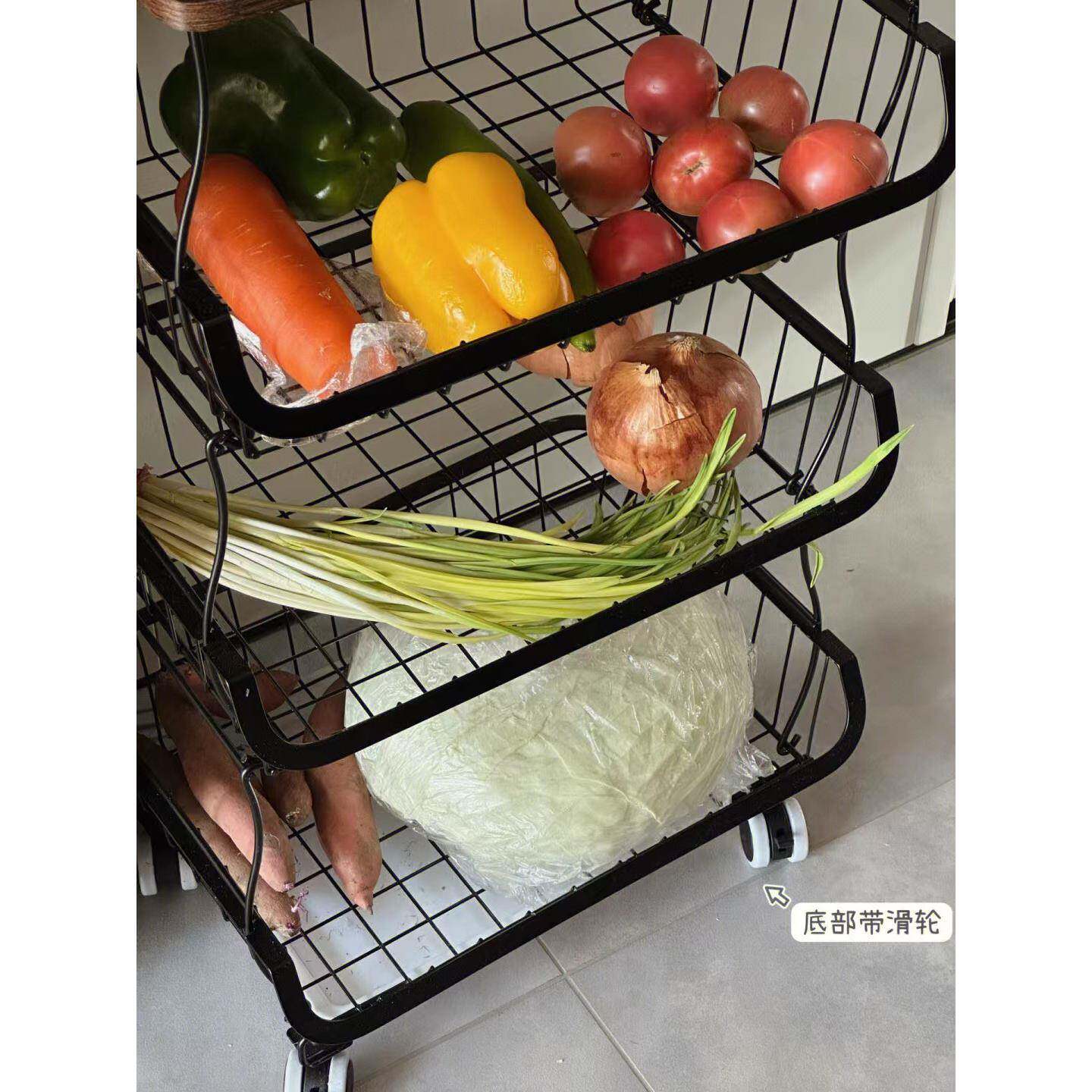 厨落地多层家用小推车房置物架可AL69553移菜动放蔬篮菜子筐玩具