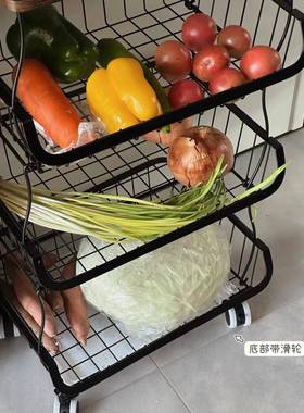 厨落地多层家用小推车房置物架可AL69553移菜动放蔬篮菜子筐玩具