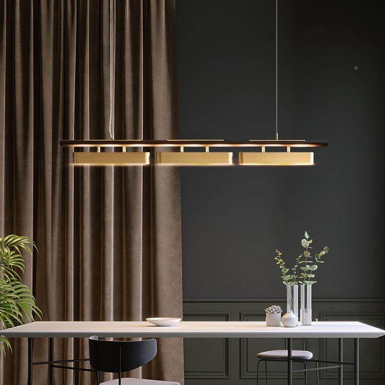新中式餐条吊灯轻奢全铜餐一DD000011桌吧台厅岛台长现代极简茶室
