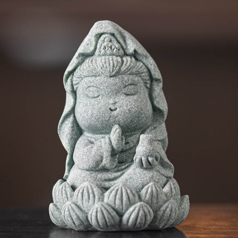 新创意逍遥小神仙摆件禅意观音家居桌面可爱办公室装饰品鱼缸造景