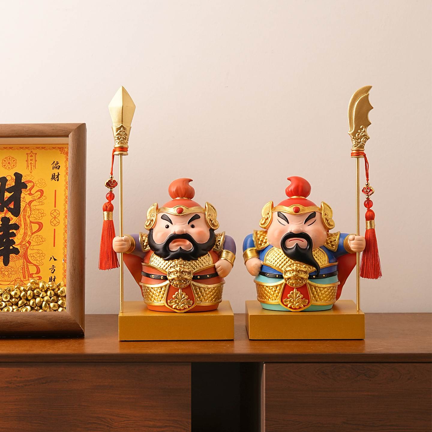 新中式创意新款门神摆件高档客厅入户玄关装饰品年会礼品乔迁礼物