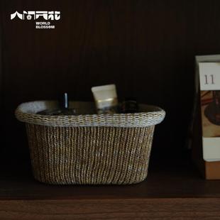 人间开花原创家用黄色纱线线收纳筐收纳家居用品