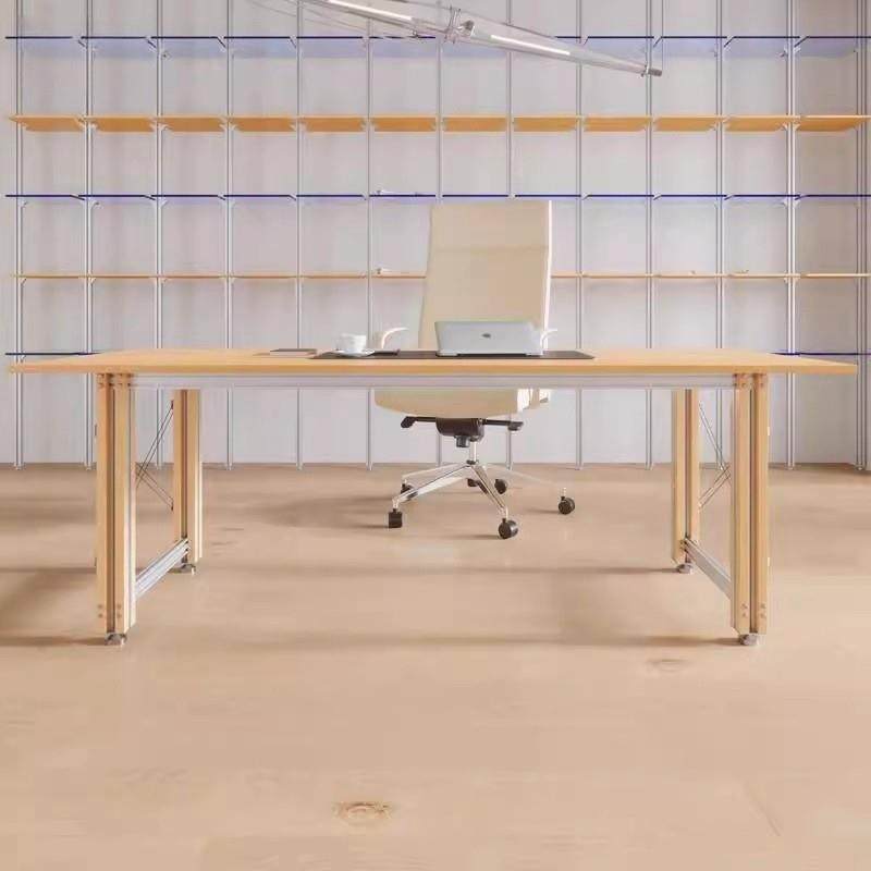 木匠人桦木铝挤型材料海洋板会议桌长方形客厅书桌子工作台洽谈桌