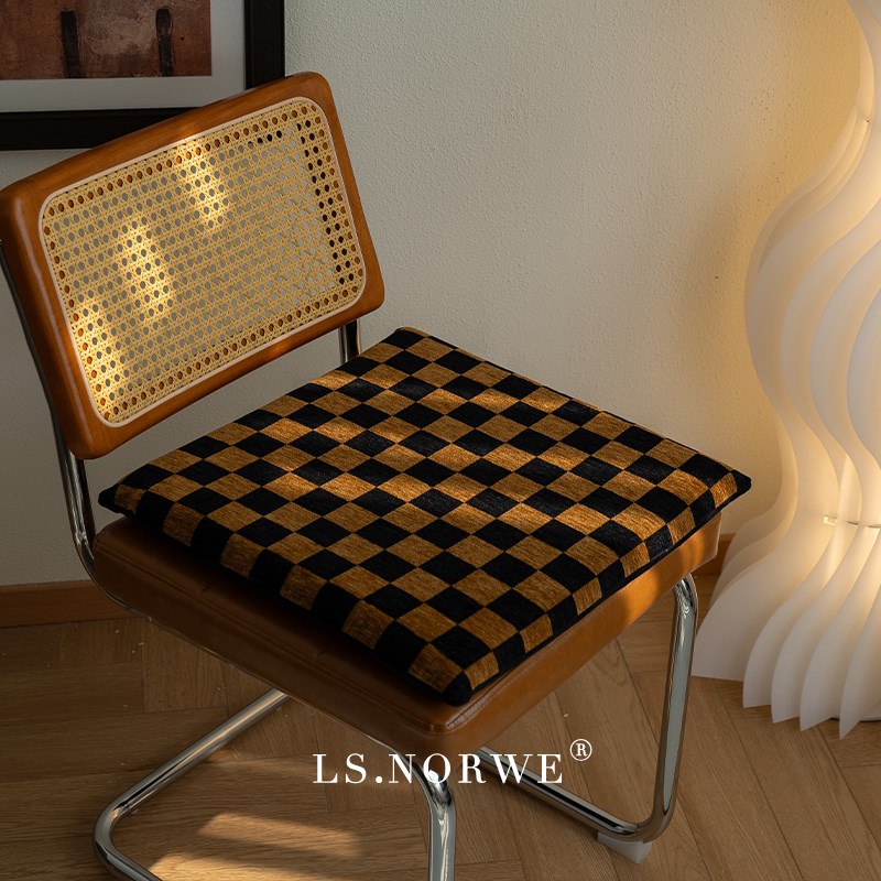 轻奢坐垫座椅垫h中古风软垫卡座垫进门椅垫飘窗垫海绵记忆棉屁垫