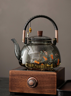 闽业电陶炉玻璃煮茶壶养生泡茶壶围G炉煮茶新款煮茶器煮茶炉套装
