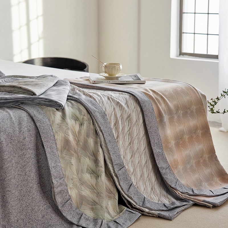 2024夏季新款竹纤维凉席三件套可机洗折叠凉感圆角床单透气软席子