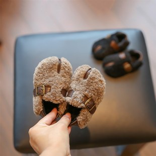 女宝宝学步鞋软底冬季款婴儿鞋小童鞋子男宝毛毛鞋保暖棉鞋1一3岁