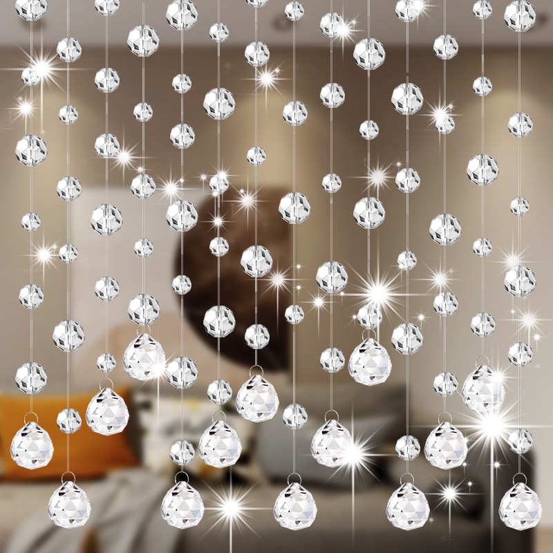 老家专用卫生间门帘珠帘水晶隔断帘入户门对厕所挂帘子珠链免打孔