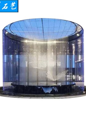 拉丝水幕室内水帘人造水景观灯光穿拉线雨帘瀑布流水景高端不锈钢
