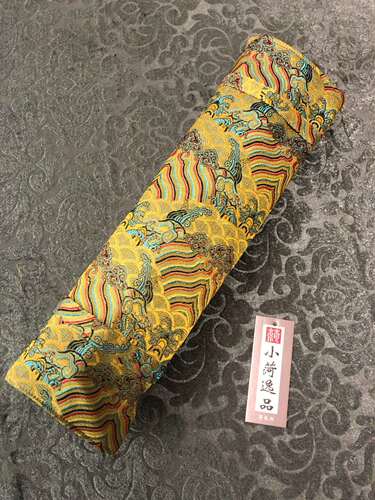 小河逸品金色江崖海岸二节分节A尺八三节箫袋优质织锦可展开多节