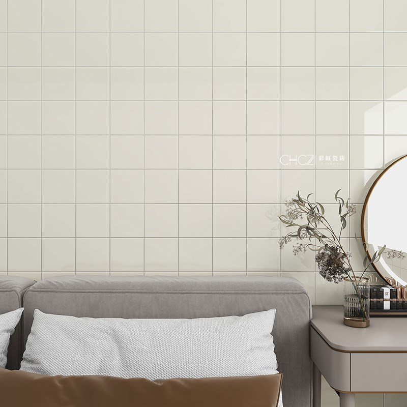 彩色瓷砖150x150 哑光小白砖幼儿园学校墙砖卫生间浴室商场釉面砖