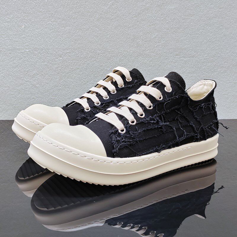 ro低帮鞋男增高厚底四季休闲帆布板鞋女流苏网红个性乞丐细带单鞋