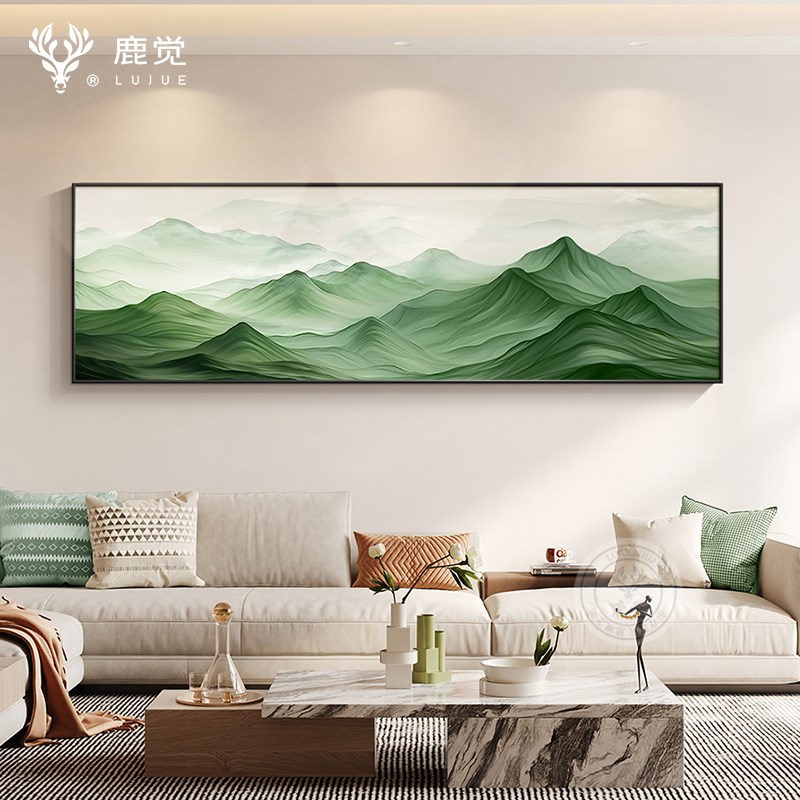青山图挂画客厅沙发背景墙装饰画2025新款有山无水靠山画卧室壁画