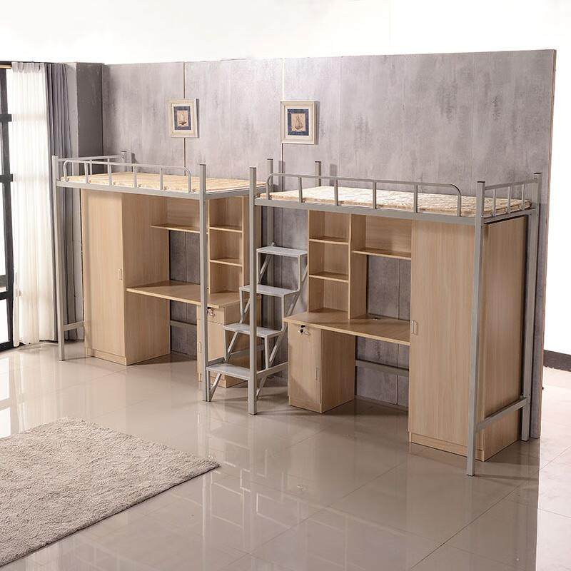 上床下桌公寓铁架床学校寝室上下铺铁艺床员工宿舍钢木结合高低床,住宅家具,铁艺/钢木床,淘宝优惠券,粉丝福利购,淘宝优惠卷