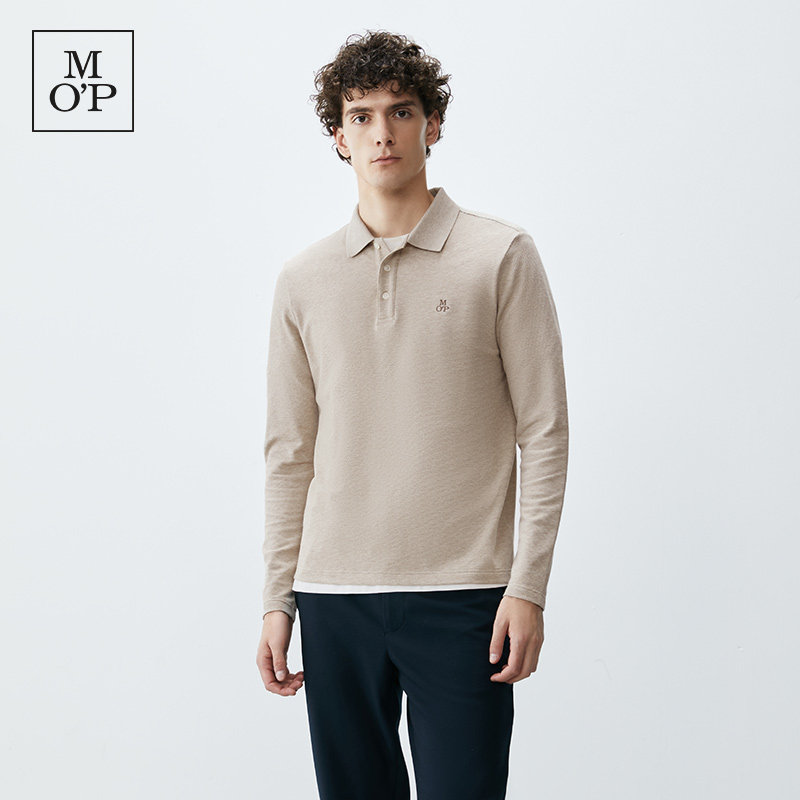 Marc O'Polo/MOP菠萝纹POLO衫春季新款男士简约微弹商务上衣