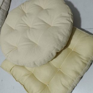 亚麻布艺垫圆形罩子款海绵垫子厚椅子垫 薄团垫子石凳垫子纯色